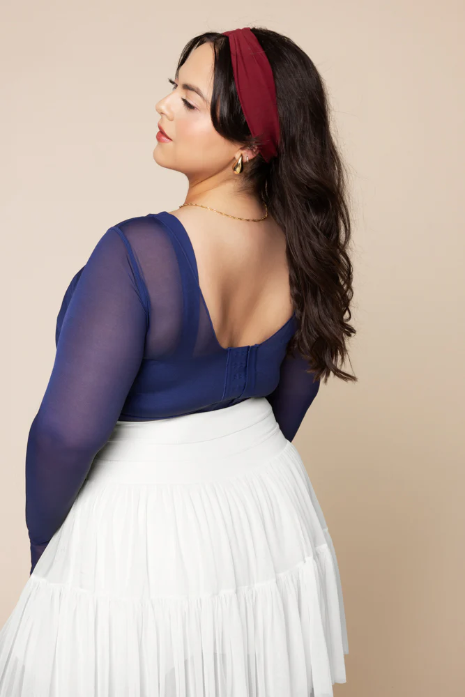 Coquette Long Sleeve Mesh Bra - Sapphire - Image 7