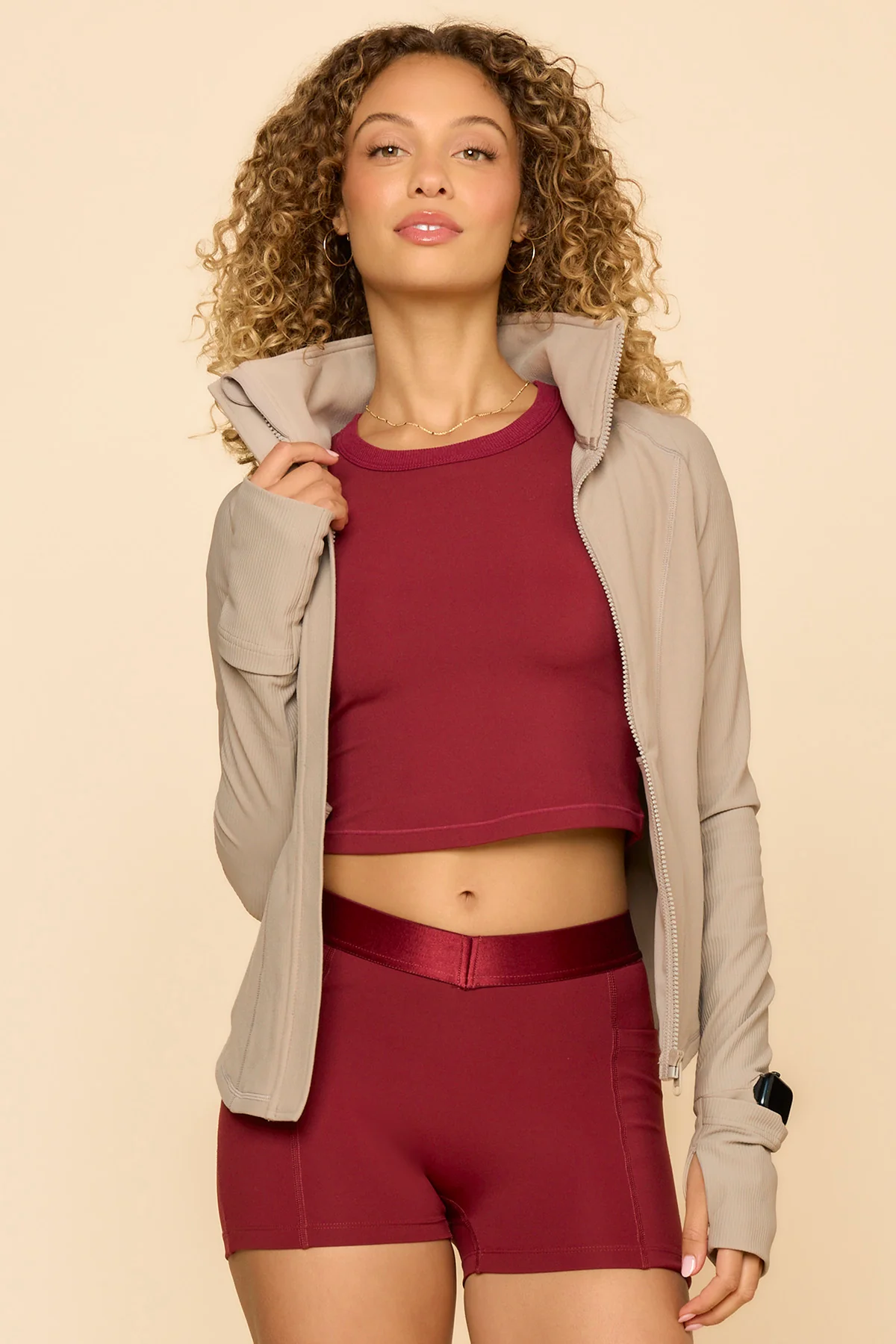 Corset Zip Jacket - Autumn Taupe - Image 6