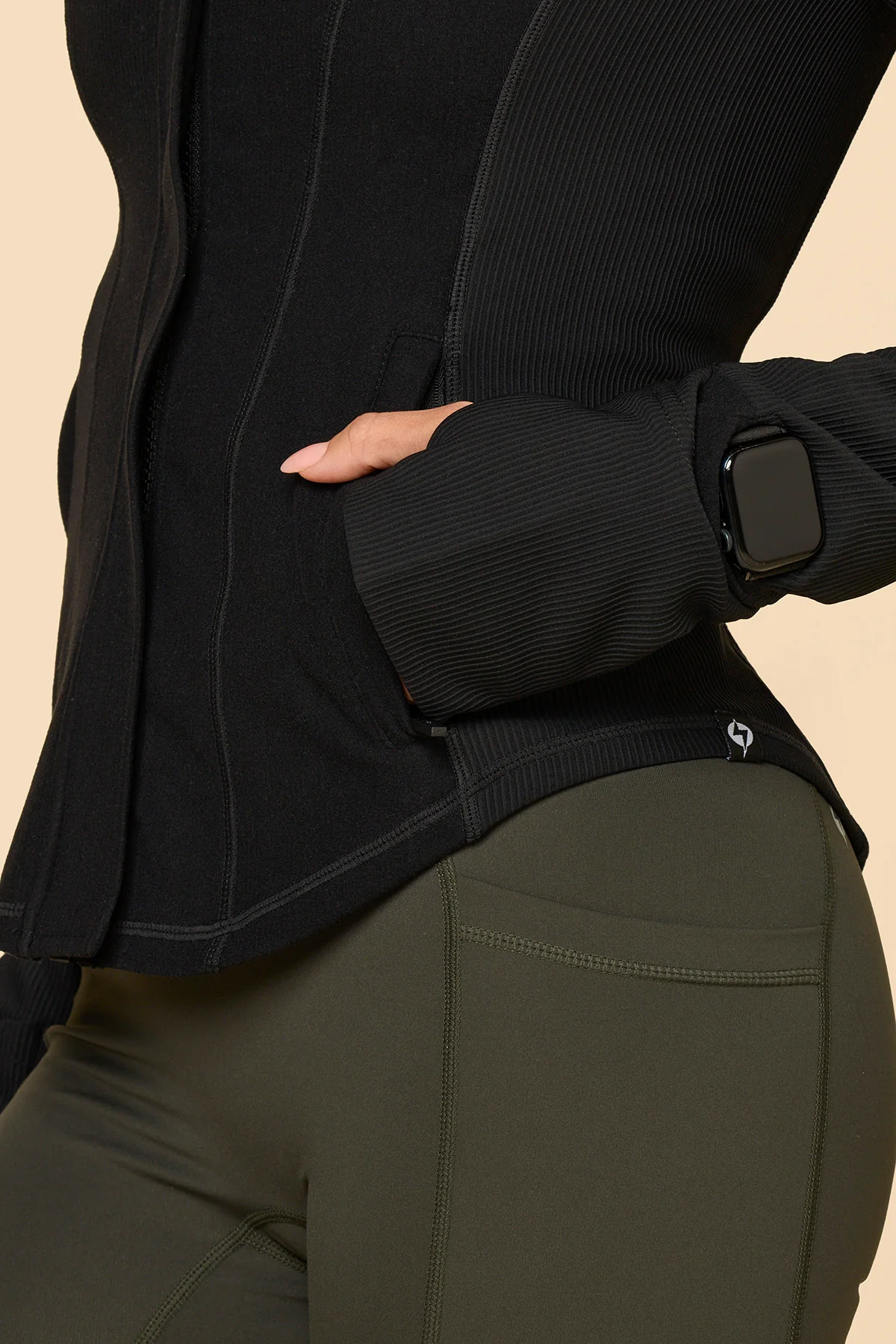 Corset Zip Jacket - Black - Image 3