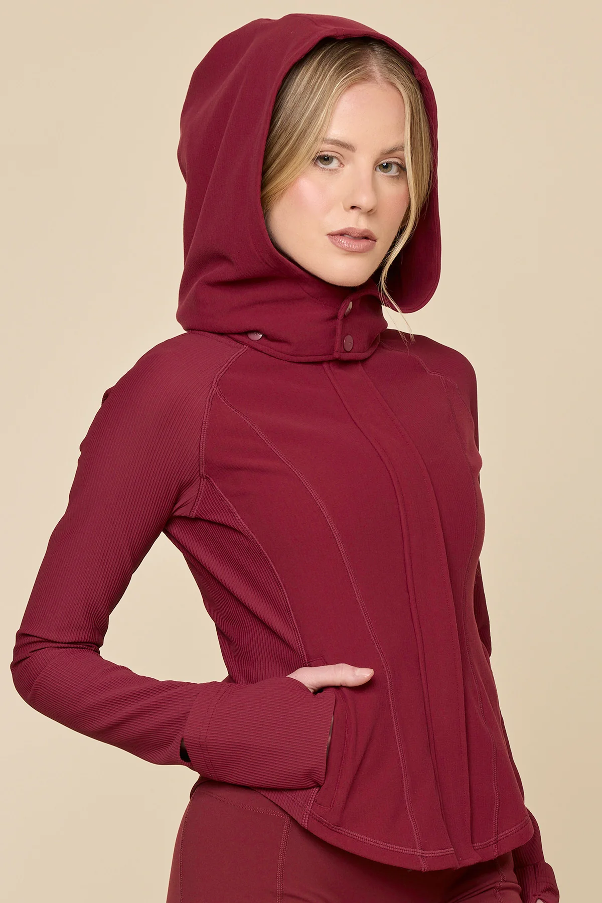 Corset Zip Jacket - Crimson - Image 9