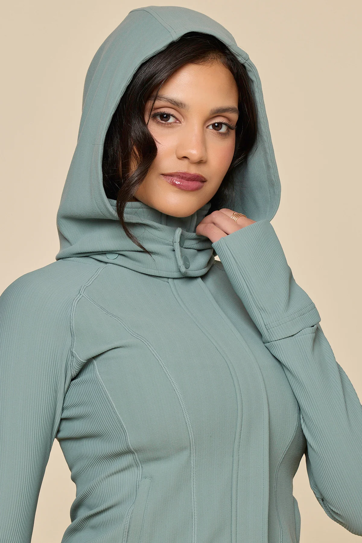 Corset Zip Jacket - Fog Green - Image 3