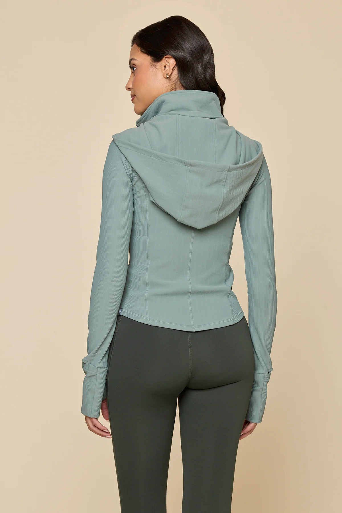 Corset Zip Jacket - Fog Green - Image 7