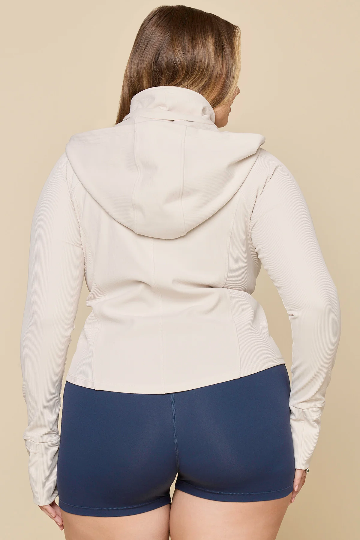 Corset Zip Jacket - Light Sand - Image 10