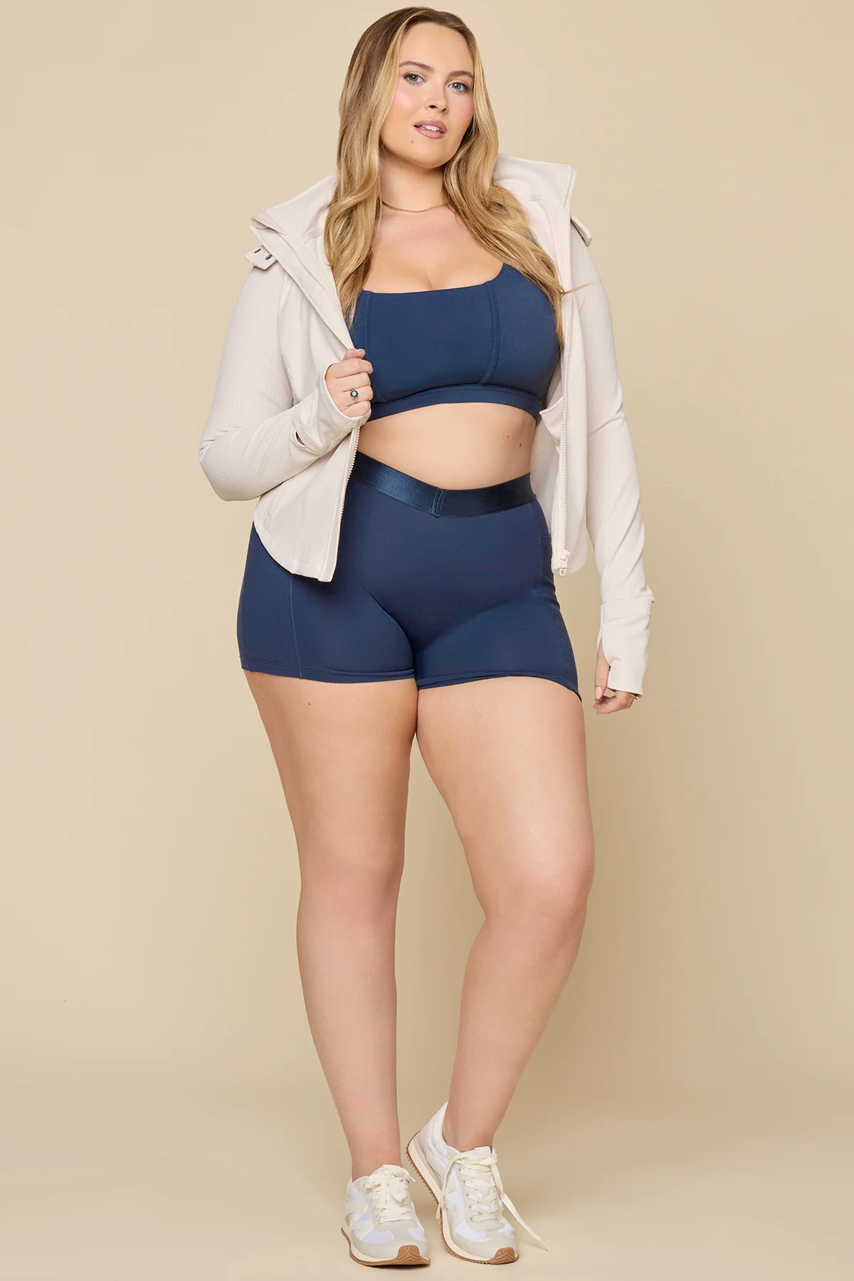 Corset Zip Jacket - Light Sand - Image 9