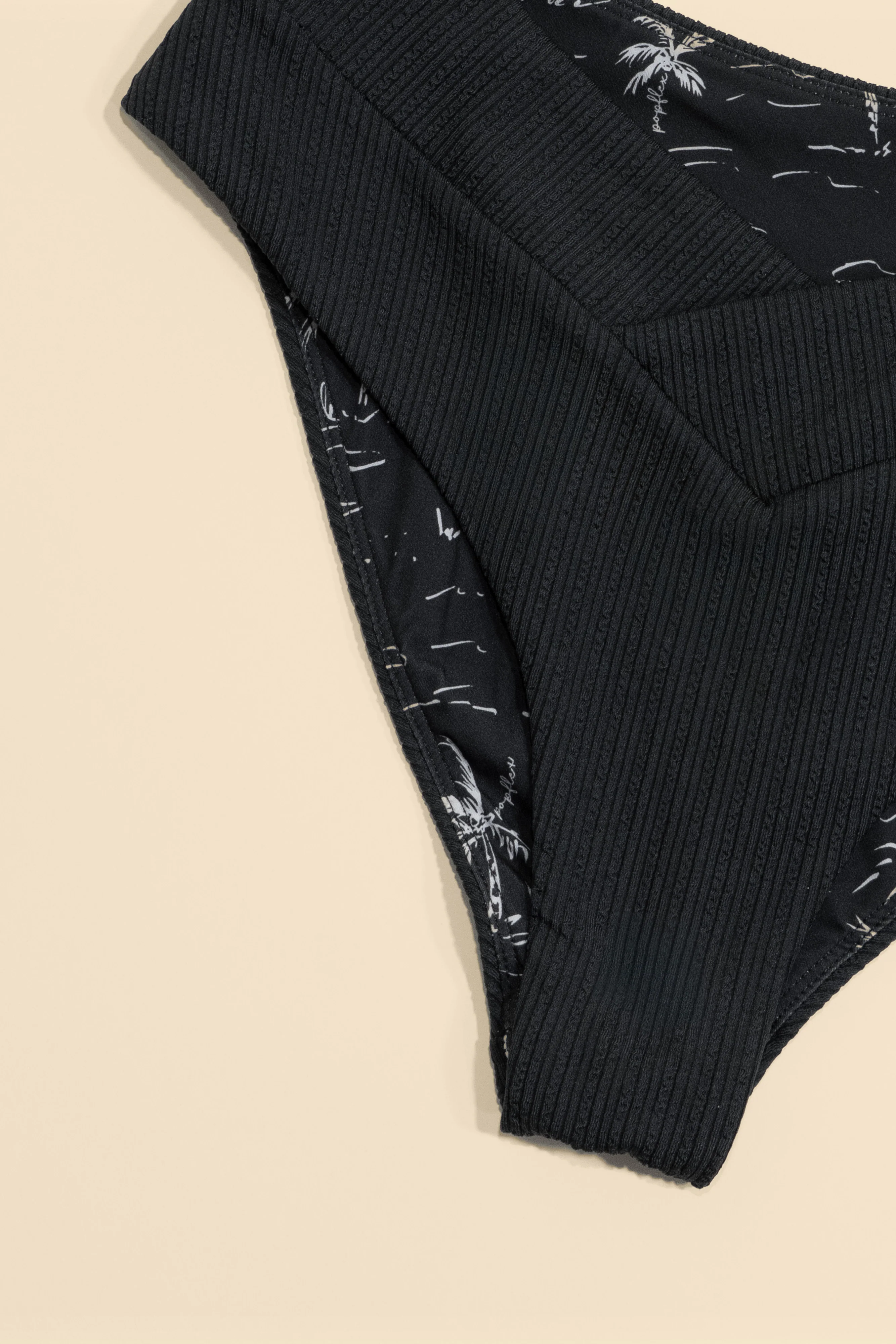 Crisscross Hourglass® Cheeky Bikini Bottom - Black Bold Rib - Image 7