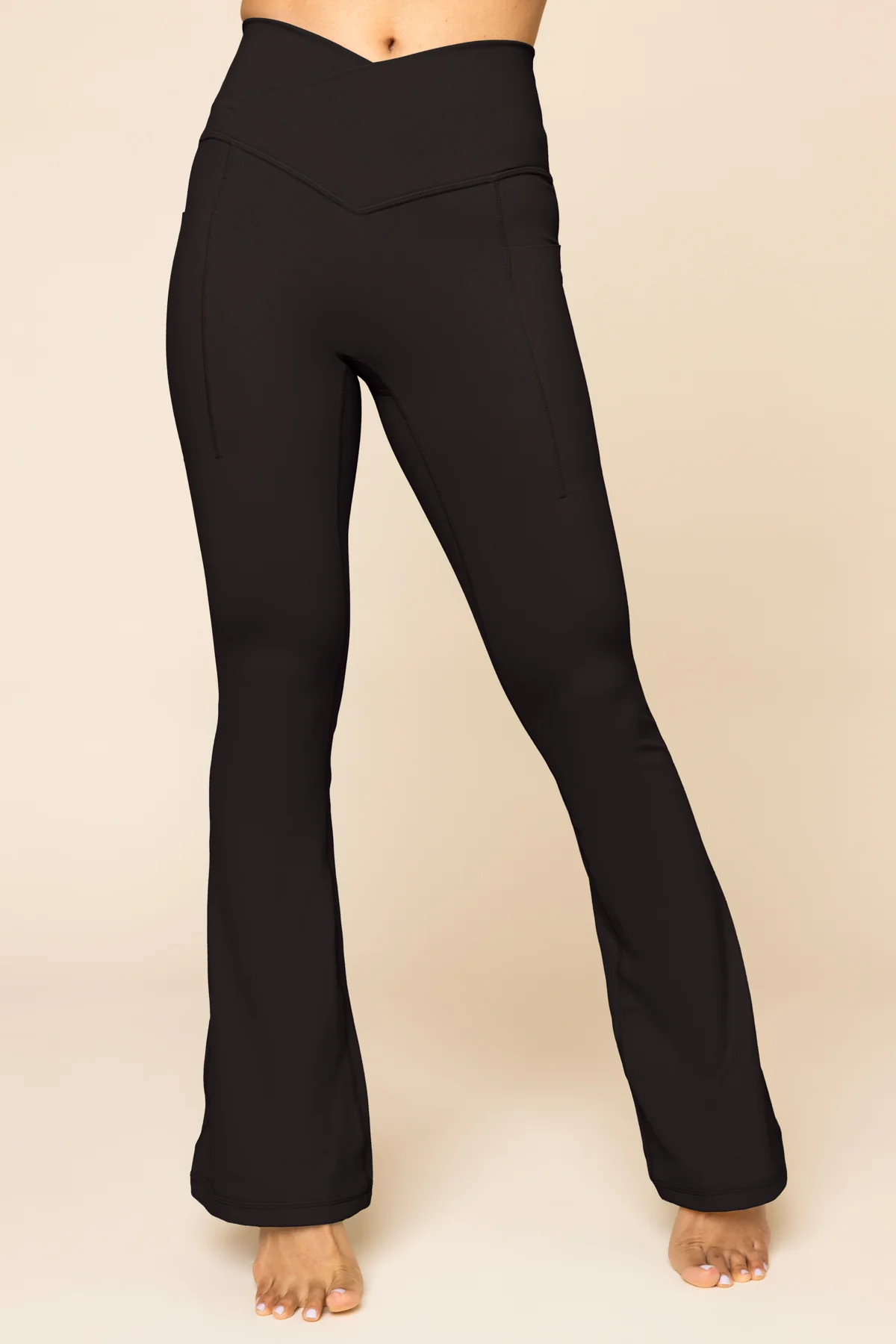 Crisscross Hourglass® Flared Legging with Pockets - Black - Image 7