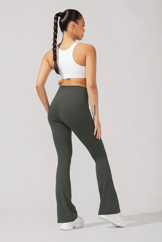 Crisscross Hourglass® Flared Legging with Pockets - Forestwood - Image 5