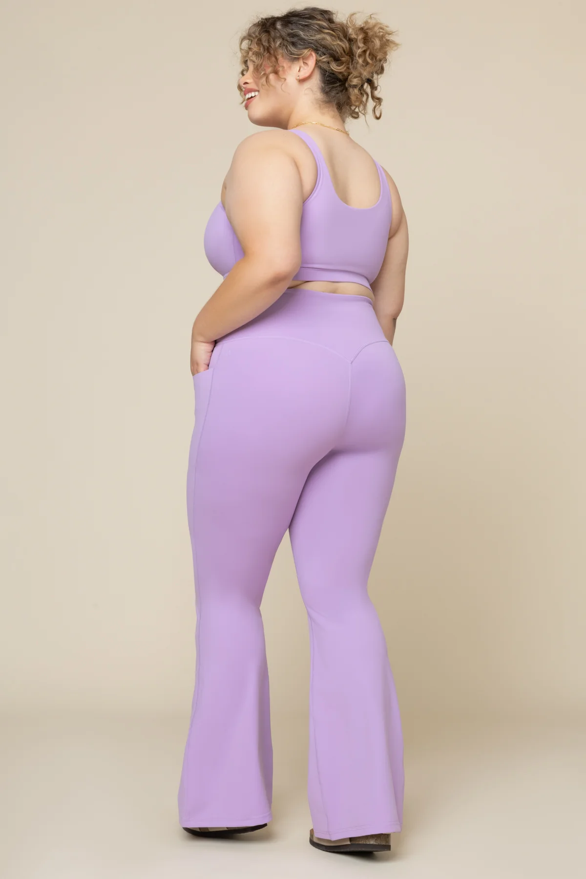 Crisscross Hourglass® Flared Legging with Pockets - Mystic Purple - Image 12