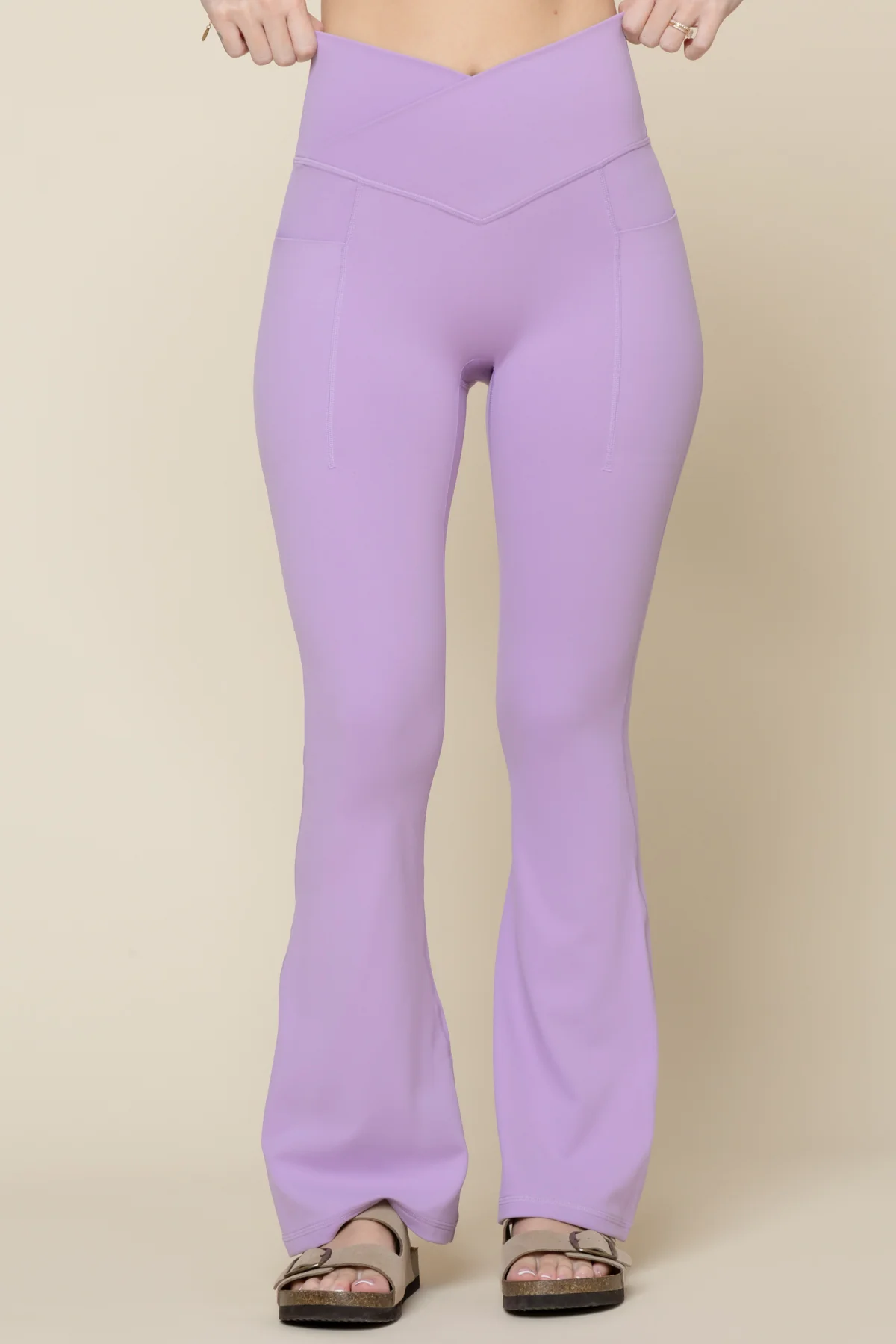 Crisscross Hourglass® Flared Legging with Pockets - Mystic Purple - Image 6