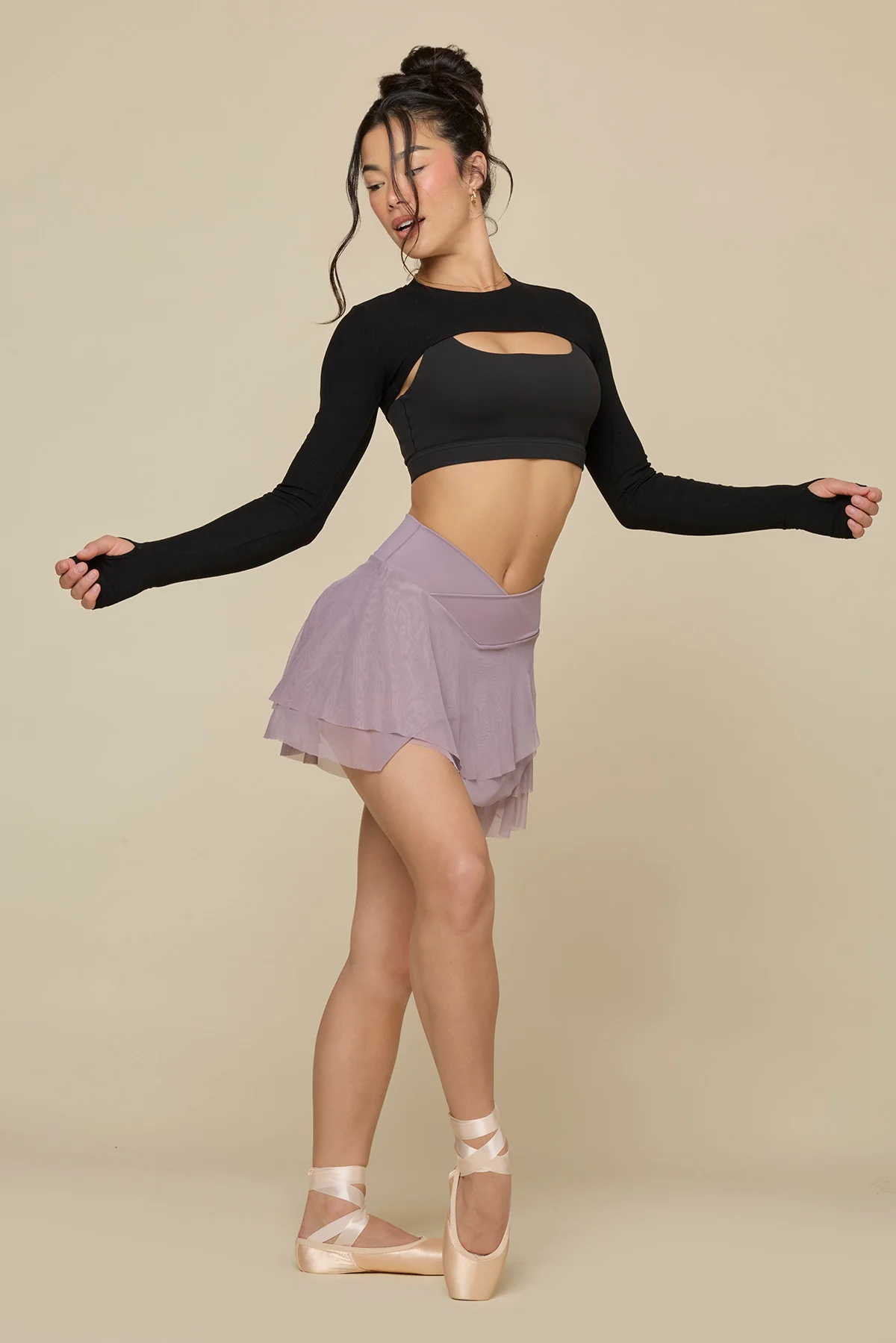 Crisscross Hourglass® Juliet Ballet Skort - Dusty Mauve - Image 2
