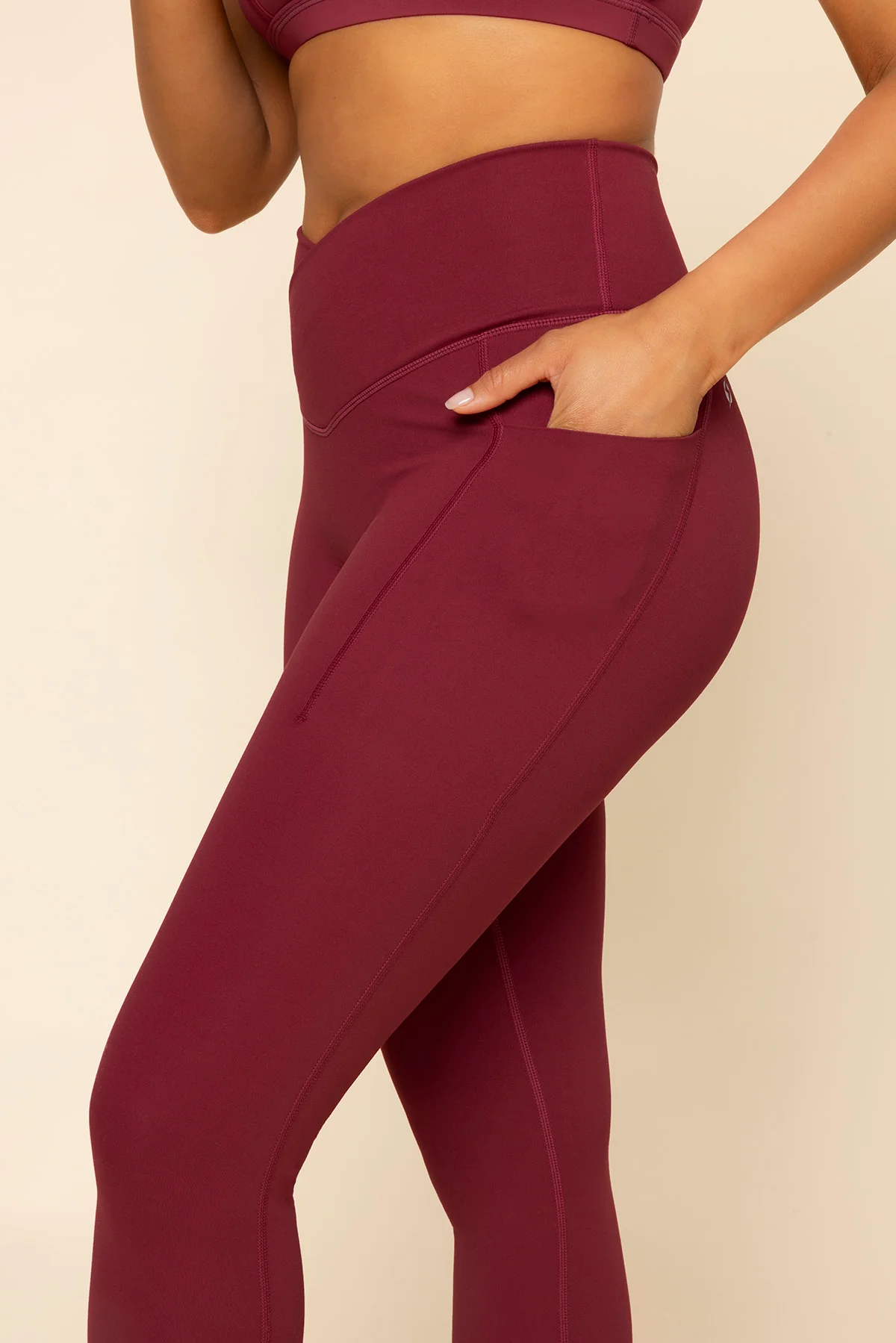 Crisscross Hourglass® Legging with Pockets - Crimson - Image 6