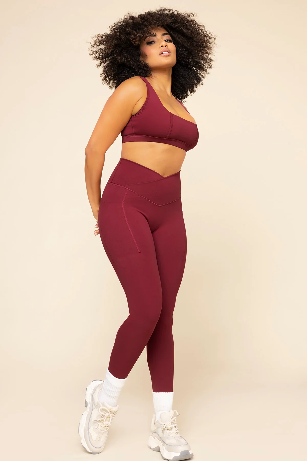Crisscross Hourglass® Legging with Pockets - Crimson - Image 7
