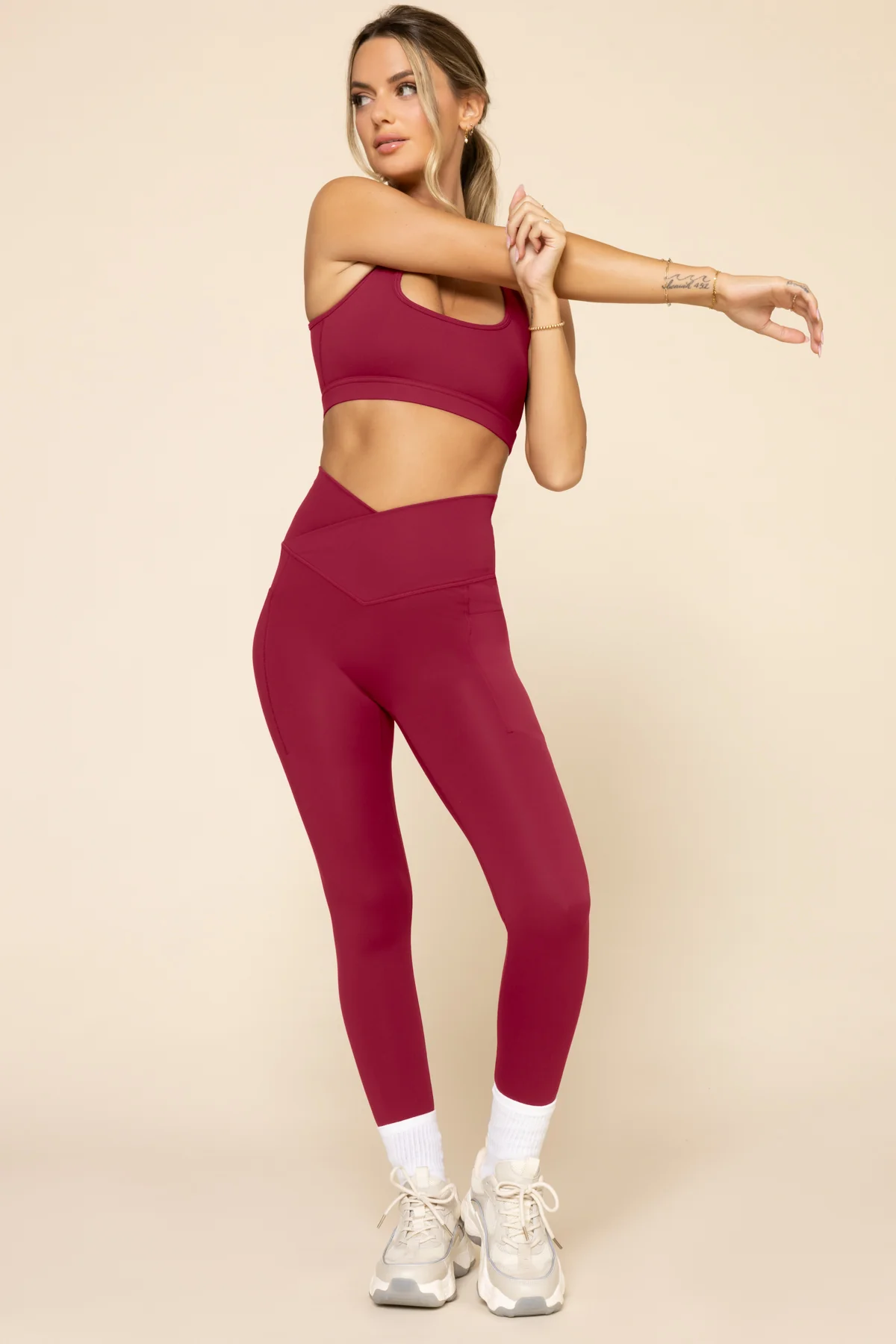 Crisscross Hourglass® Legging with Pockets - Ruby - Image 7