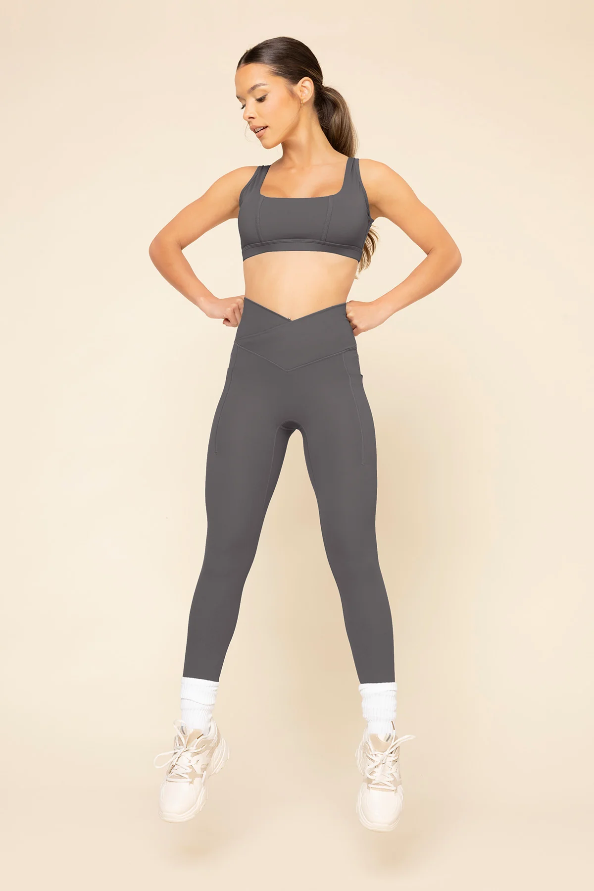 Crisscross Hourglass® Legging with Pockets - Slate - Image 8