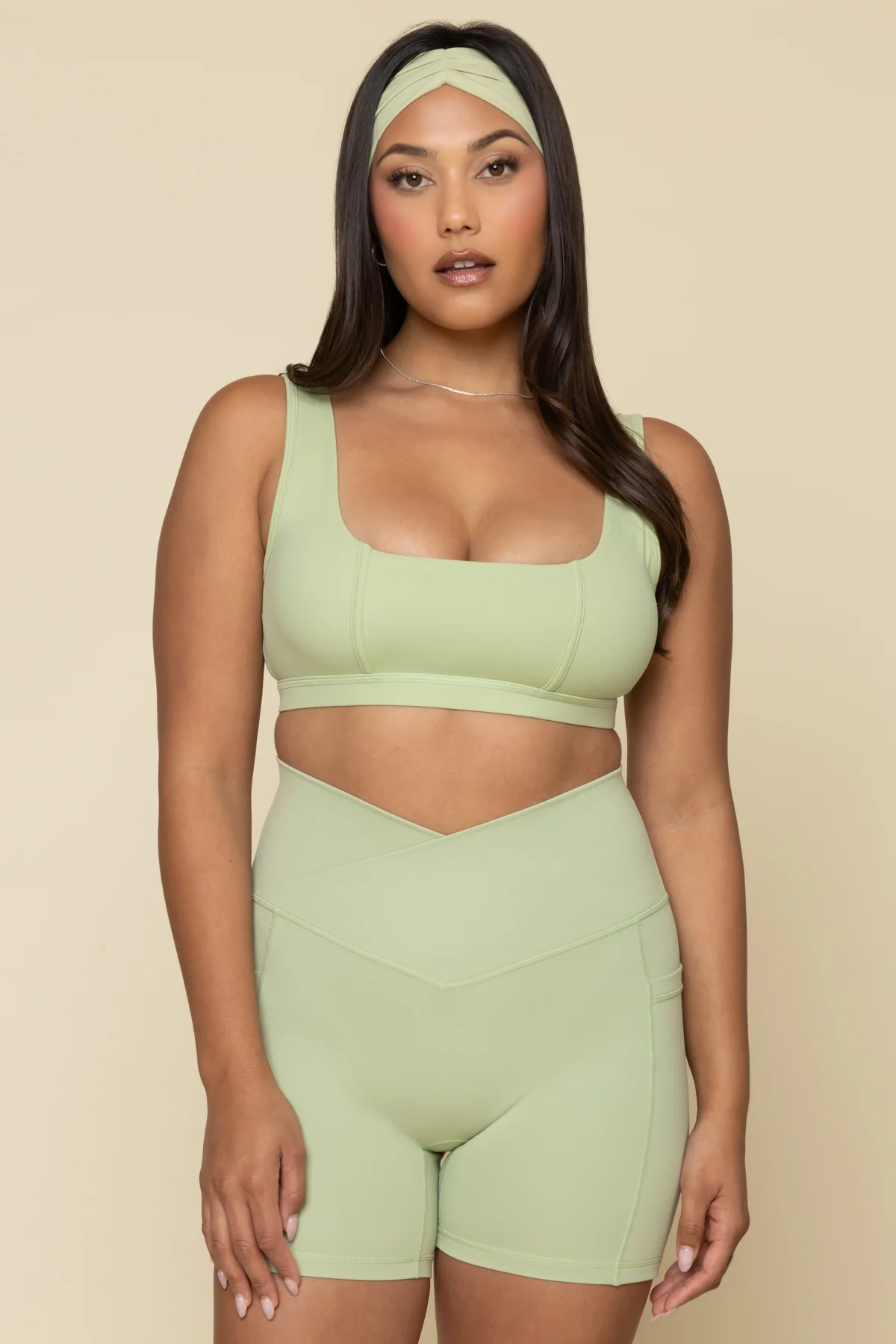 Crisscross Hourglass® Midi Short with Pockets - Pistachio - Image 5