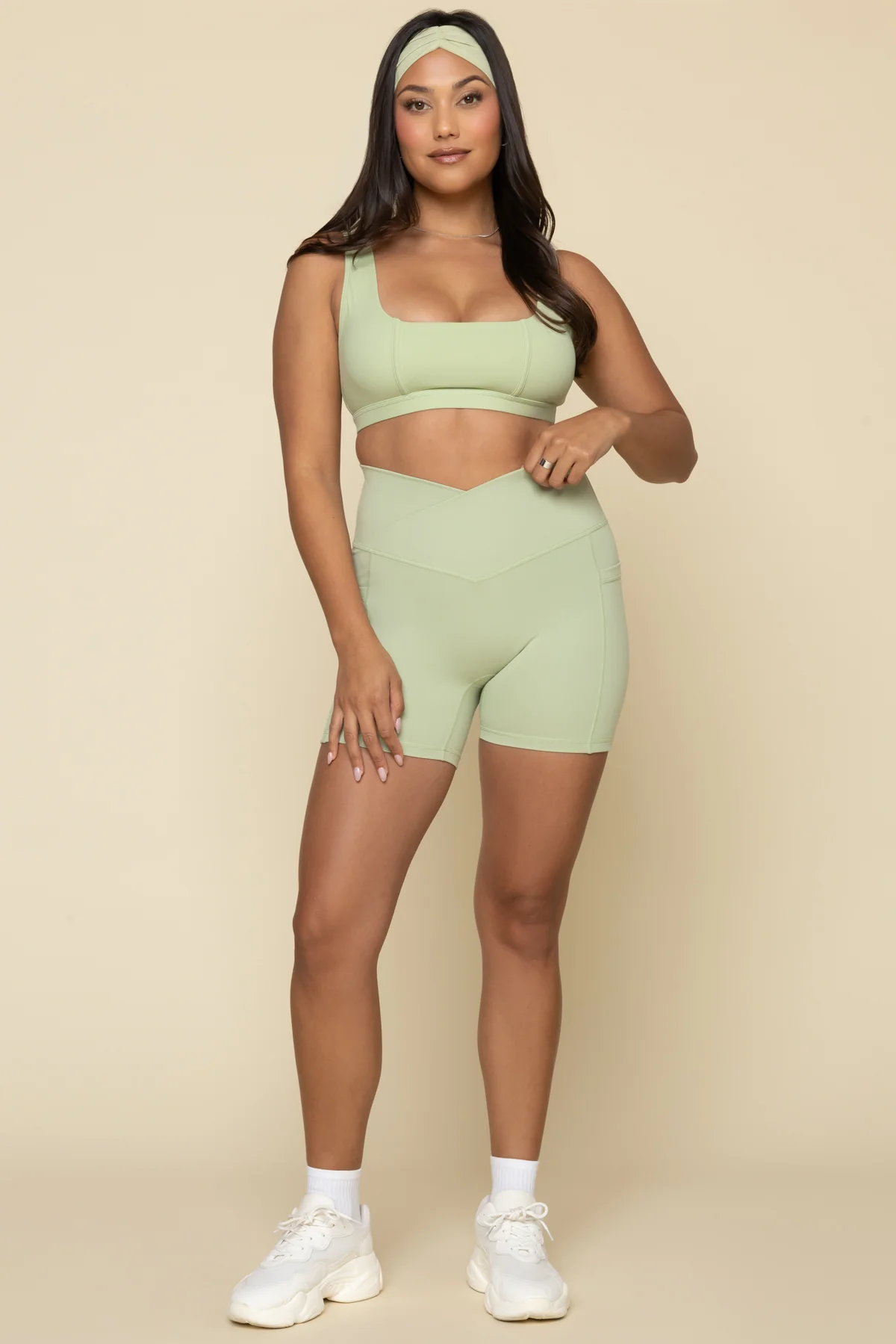 Crisscross Hourglass® Midi Short with Pockets - Pistachio - Image 6