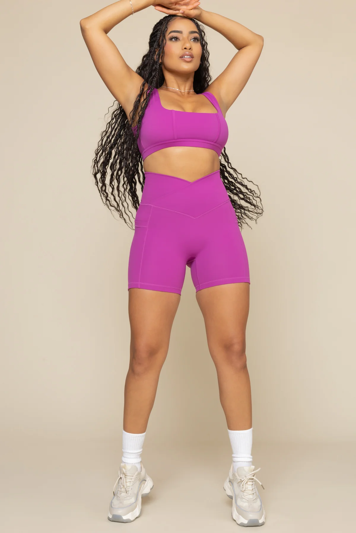 Crisscross Hourglass® Midi Short with Pockets - Royal Orchid