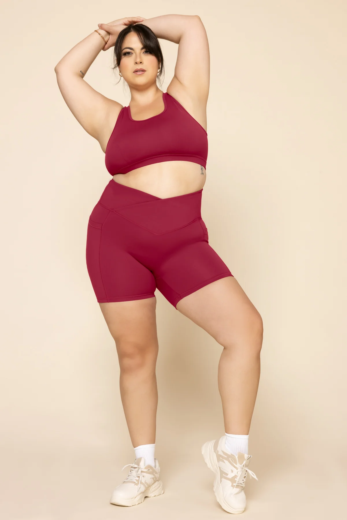 Crisscross Hourglass® Midi Shorts with Pockets - Ruby - Image 7