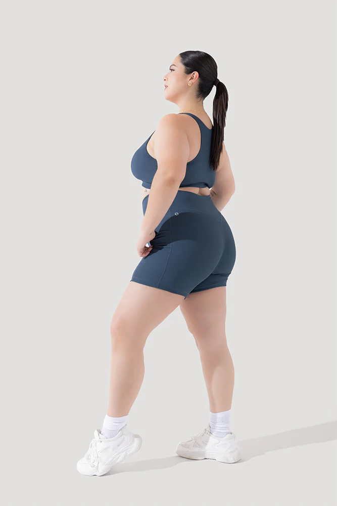 Crisscross Hourglass® Midi Shorts with Pockets (Ribbed) - Dark Navy - Image 8
