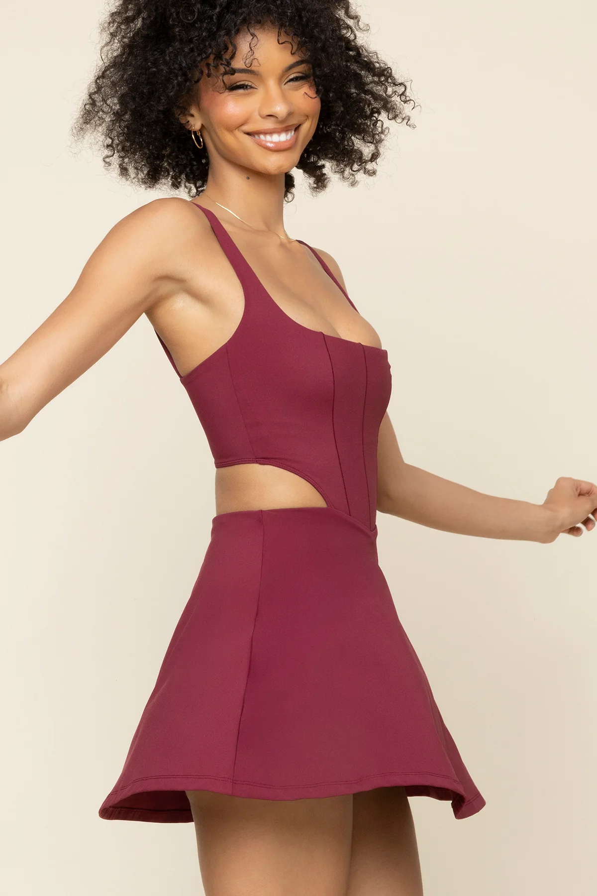 Cut It Out Dress - Crimson - Image 6