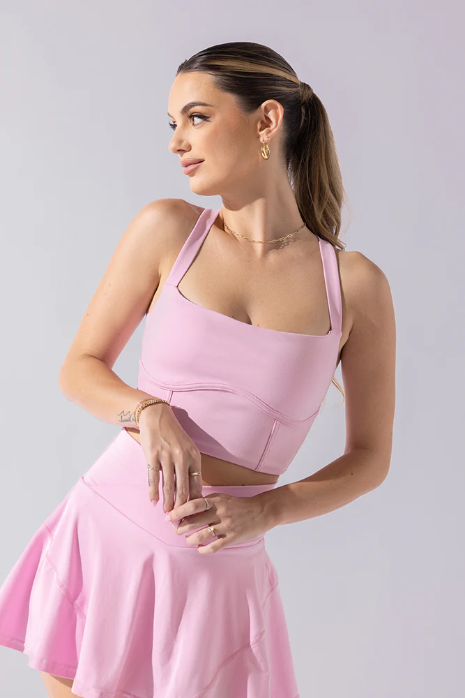 Daphne Corset Crop Top - Bubblegum - Image 7