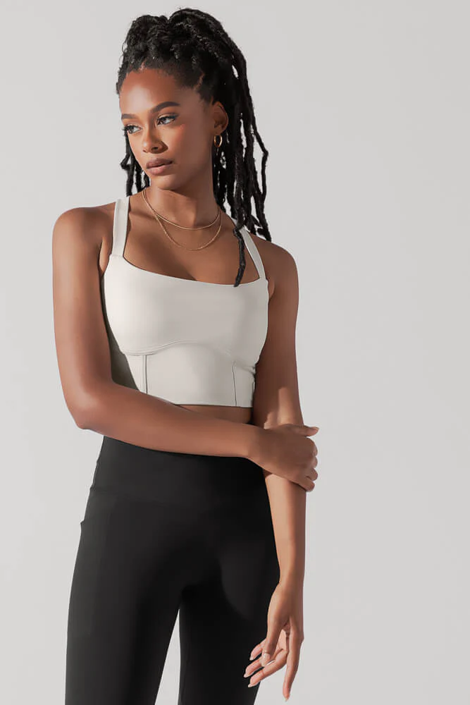 Daphne Corset Crop Top - Light Sand - Image 6