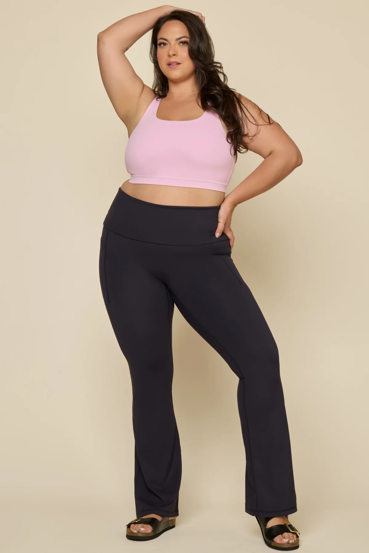 Foldover Flared Legging - Cool Black - Image 2