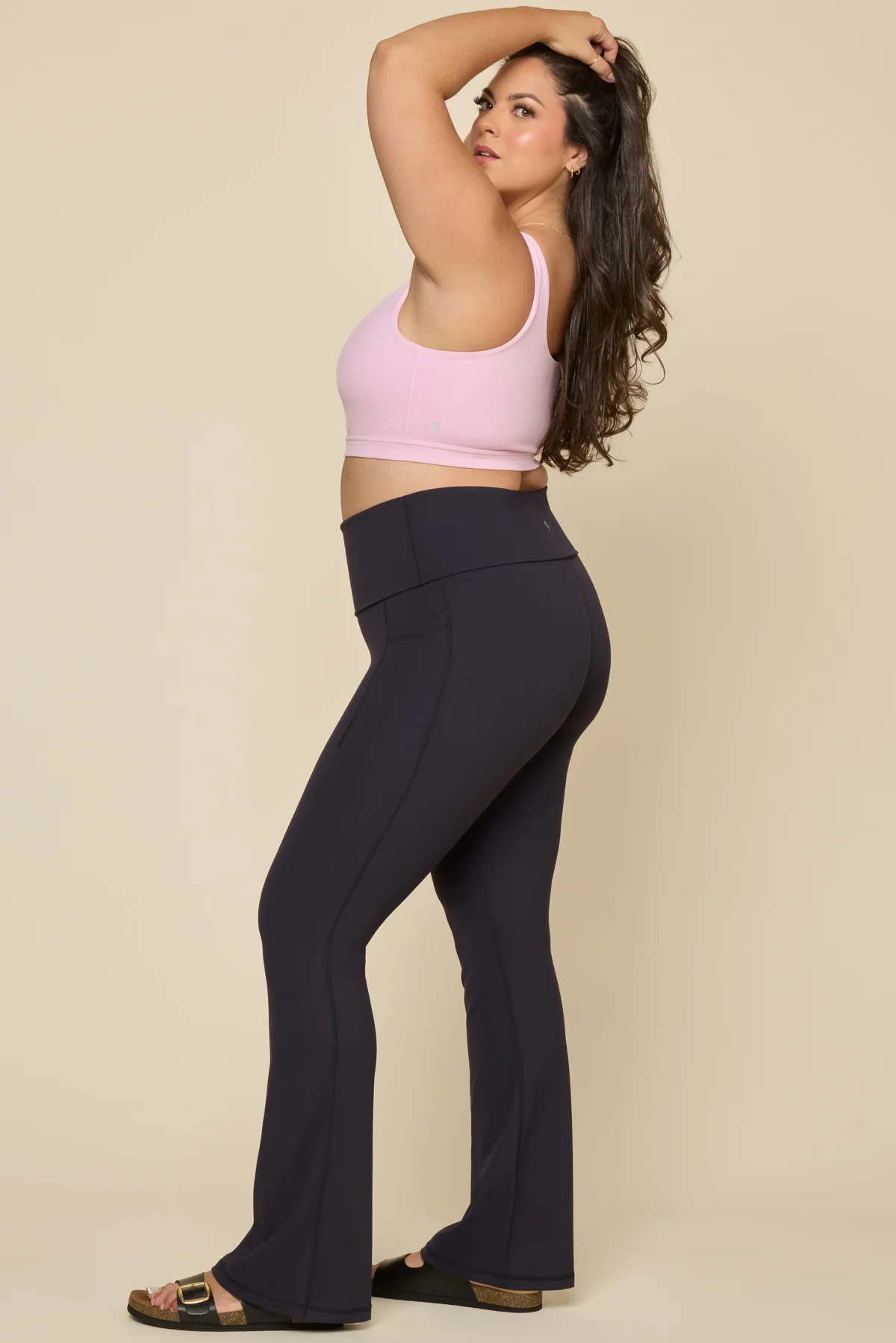 Foldover Flared Legging - Cool Black - Image 8