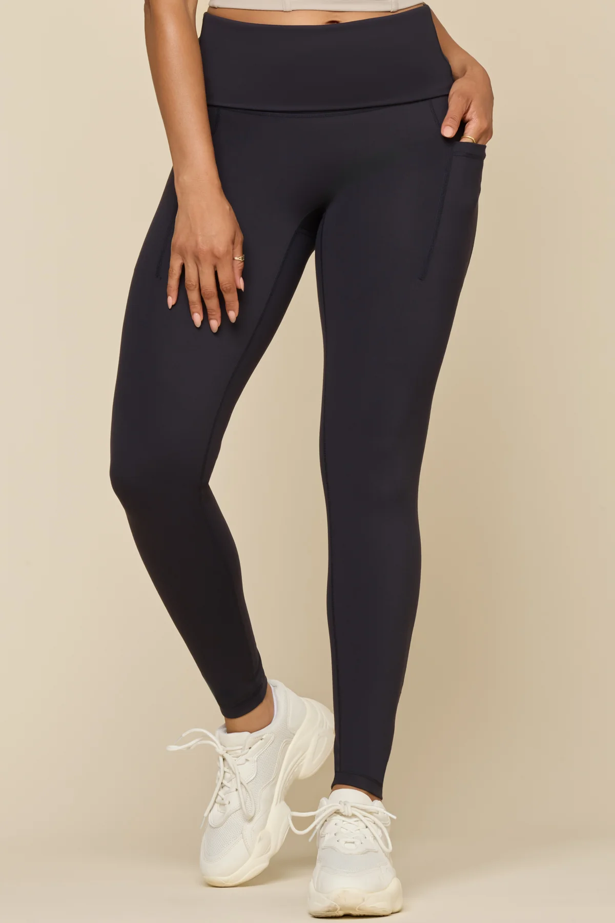 Foldover Legging - Cool Black - Image 3