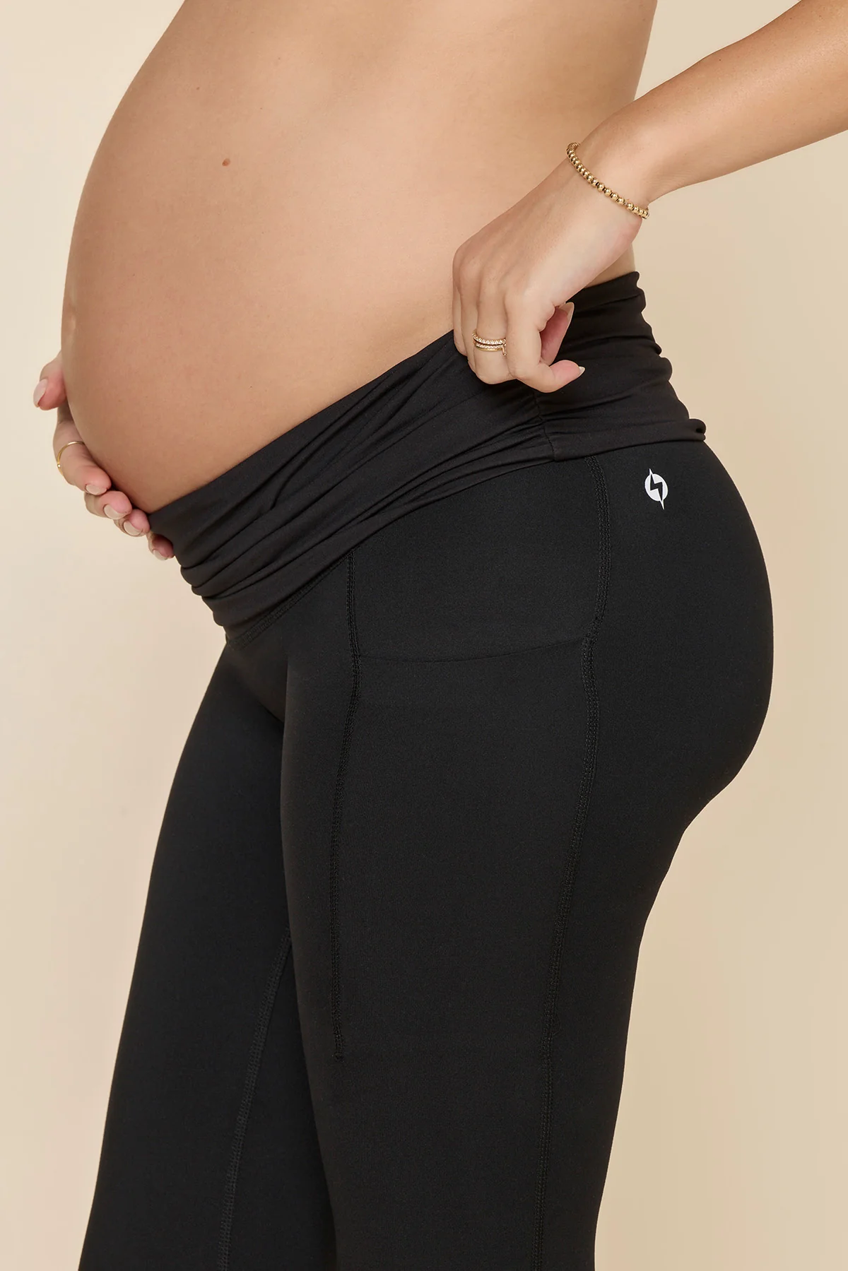 Foldover Maternity Legging - Black - Image 8