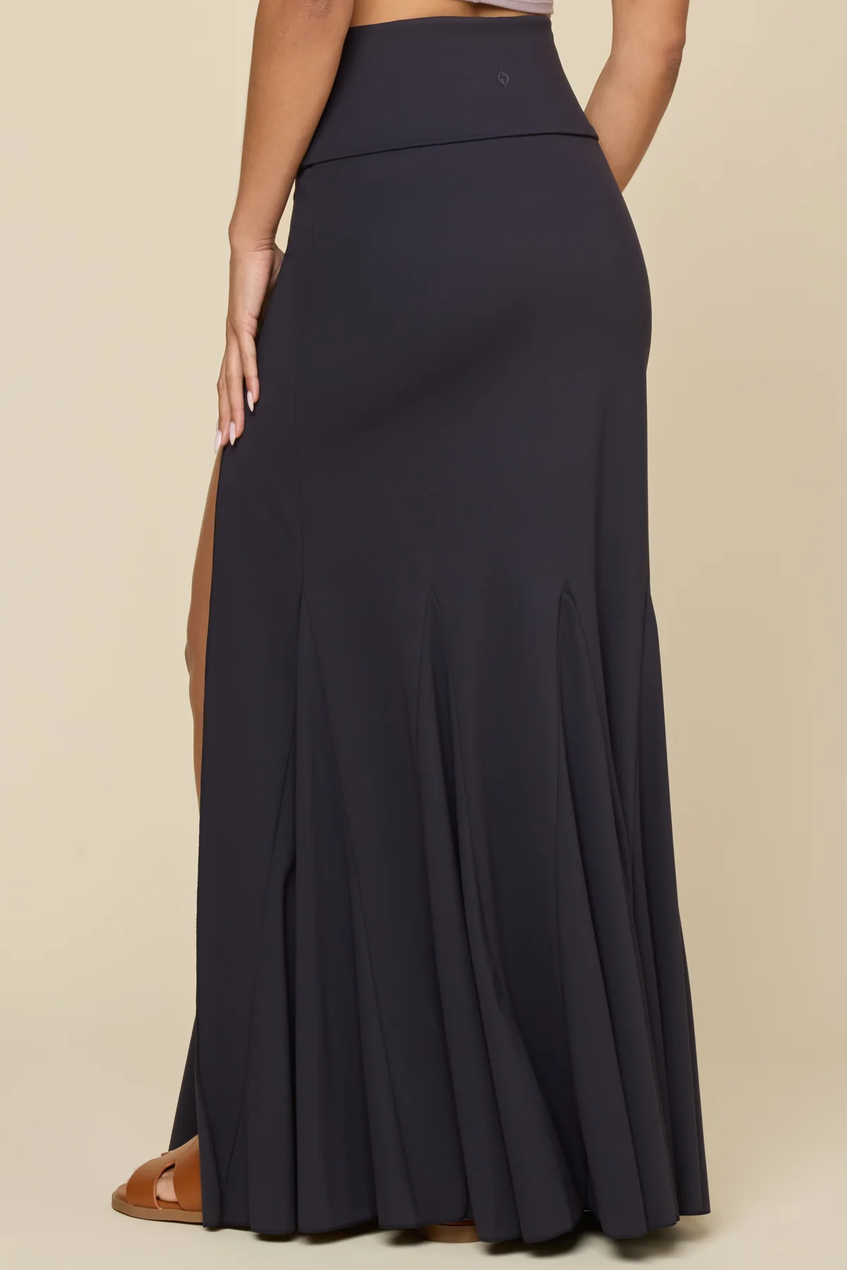 Foldover Mermaid Maxi Skirt - Cool Black - Image 3