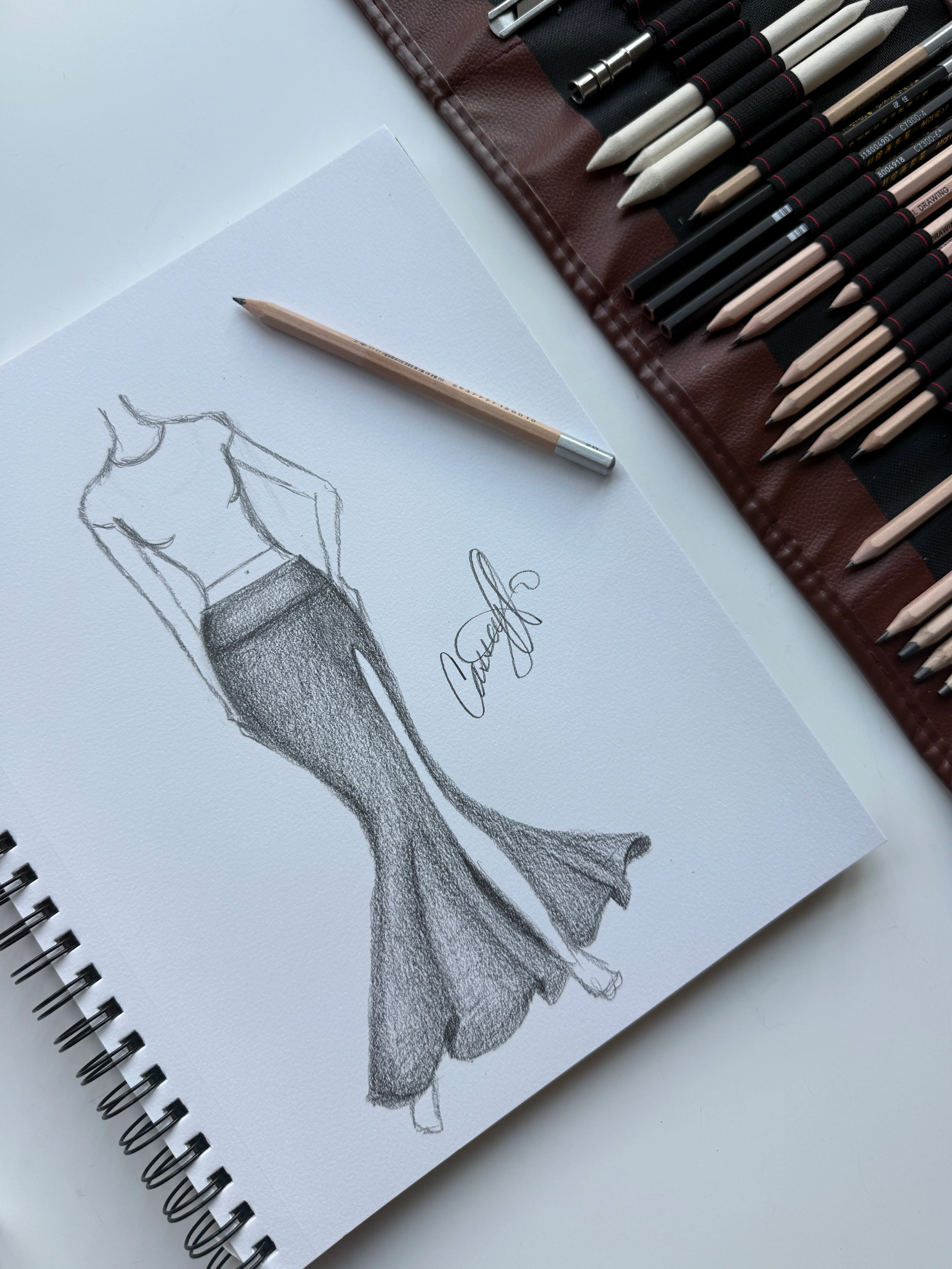 Foldover Mermaid Maxi Skirt - Cool Black - Image 7