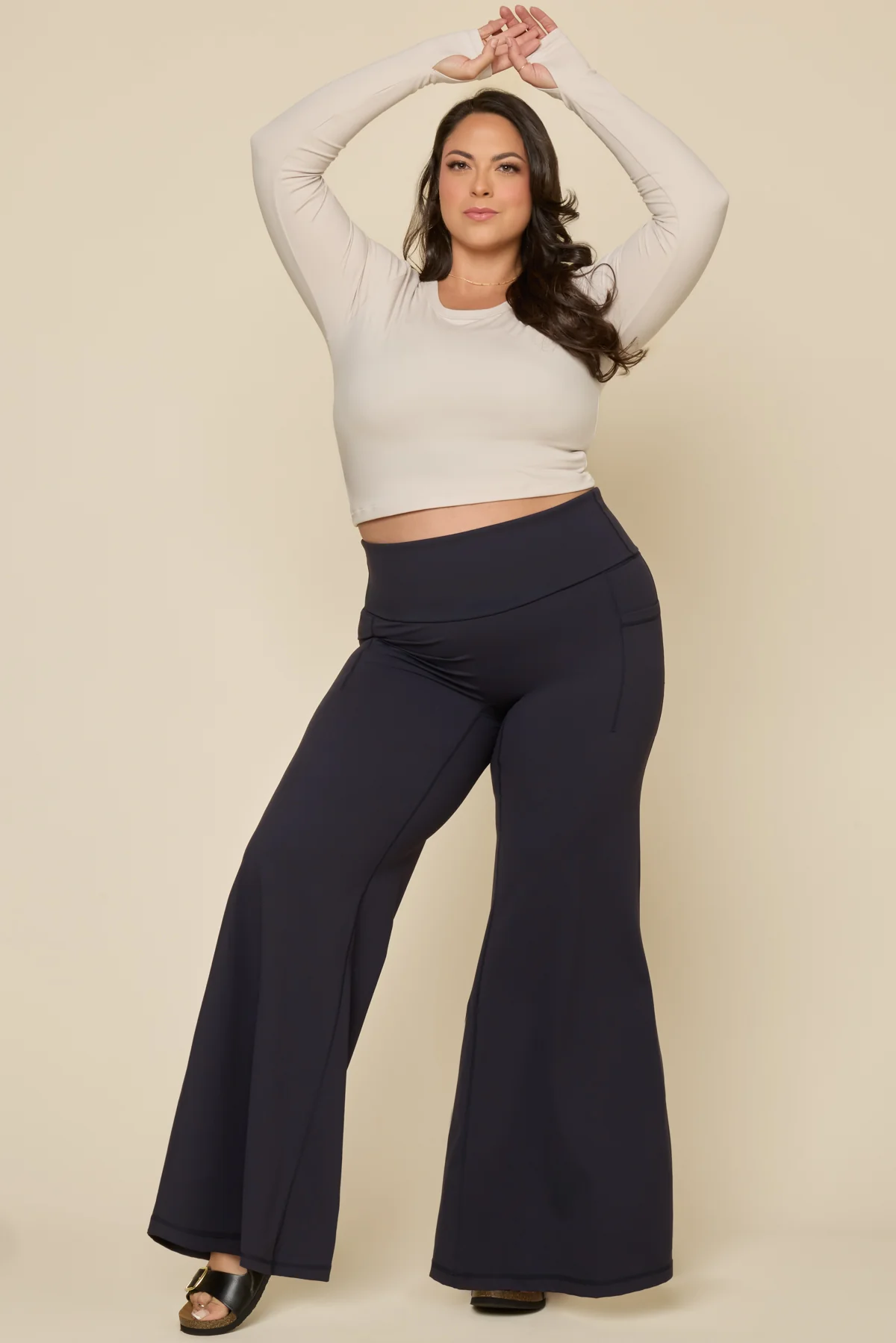 Foldover Wide Legging - Cool Black - Image 2