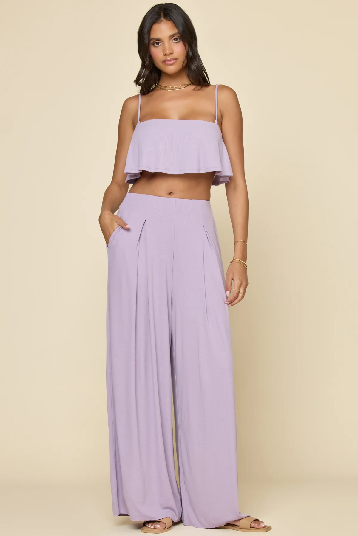 Go With The Flow Crop Top - Lavender Haze - Image 4