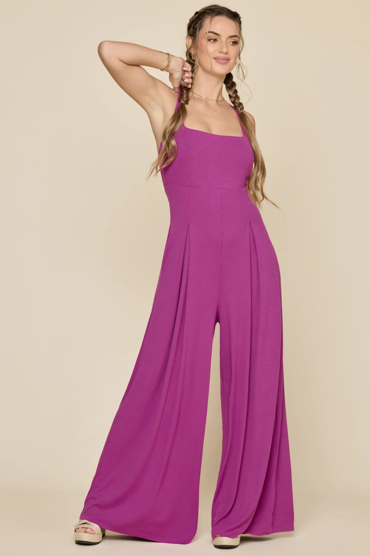 Go With The Flow Jumpsuit - Royal Orchid - Image 4