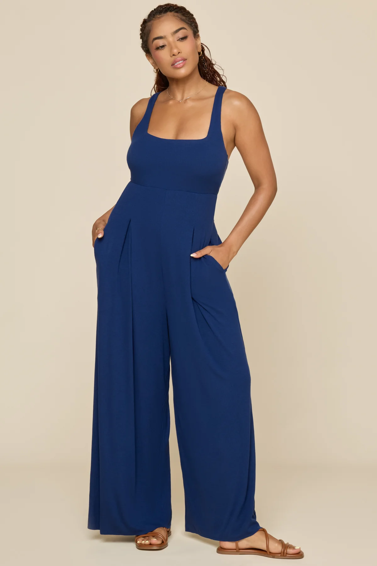 Go With The Flow Jumpsuit - Sapphire - Image 4