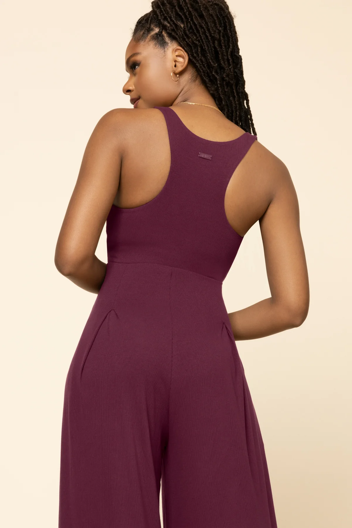 Go with the Flow Jumpsuit - Vineyard Wine - Image 4