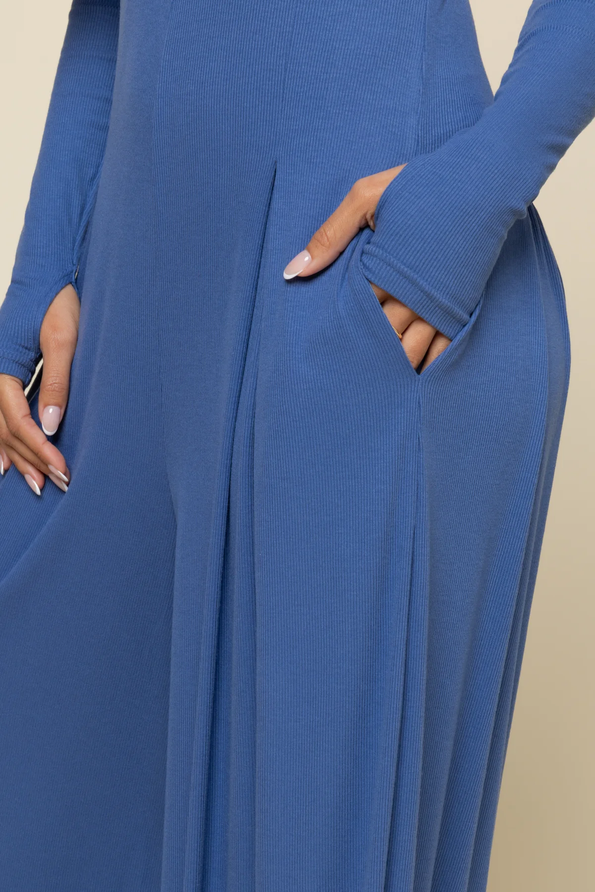 Go With The Flow Long Sleeve Jumpsuit - Blue Horizon - Image 4