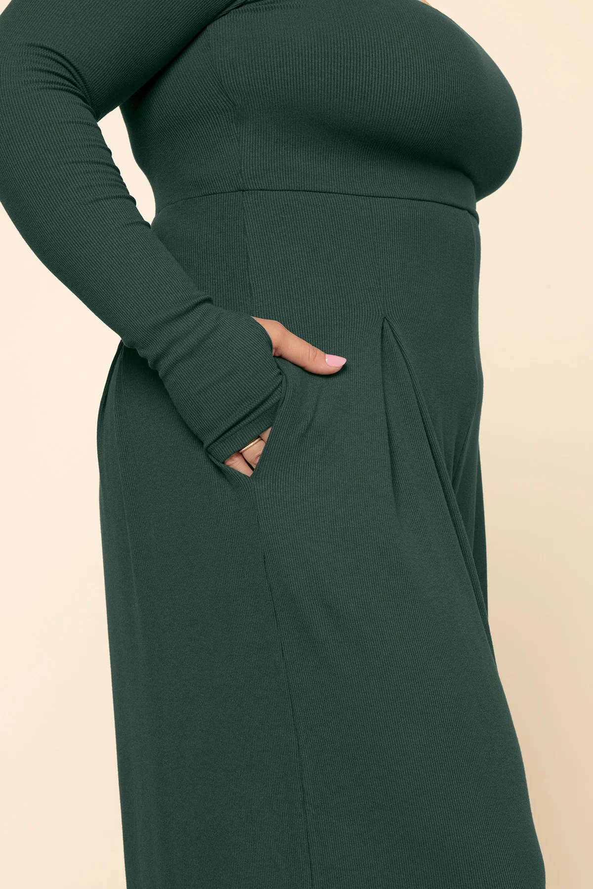 Go With The Flow Long Sleeve Jumpsuit - Pine - Image 10