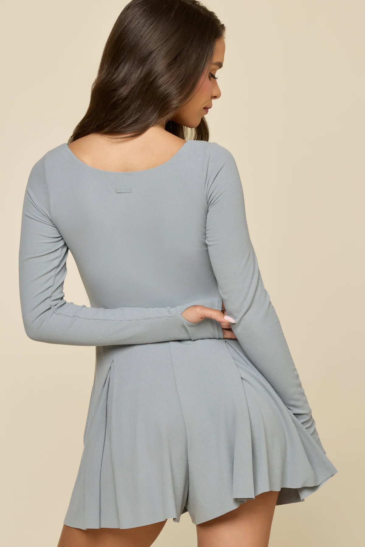 Go with the Flow Long Sleeve Romper - Blue Stone - Image 6