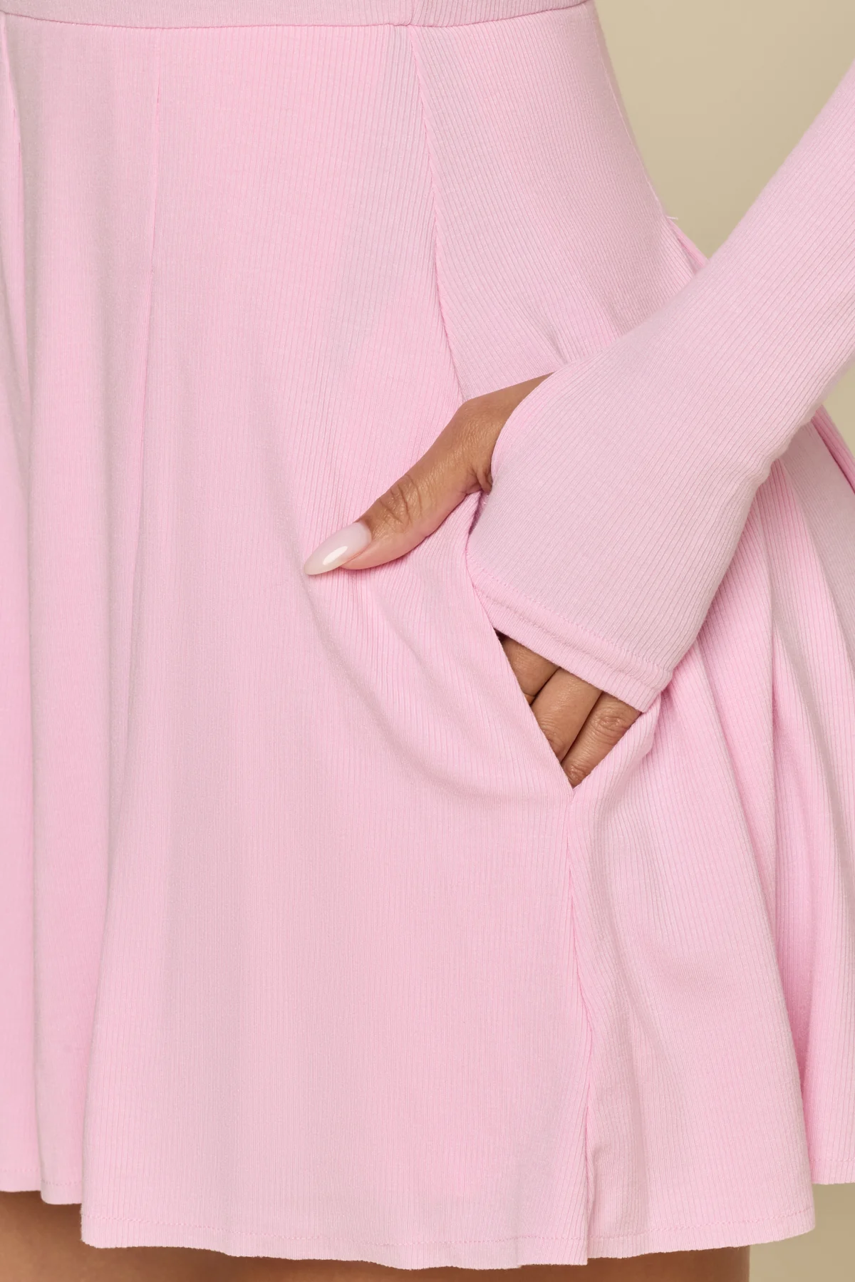 Go with the Flow Long Sleeve Romper - Bubblegum - Image 3