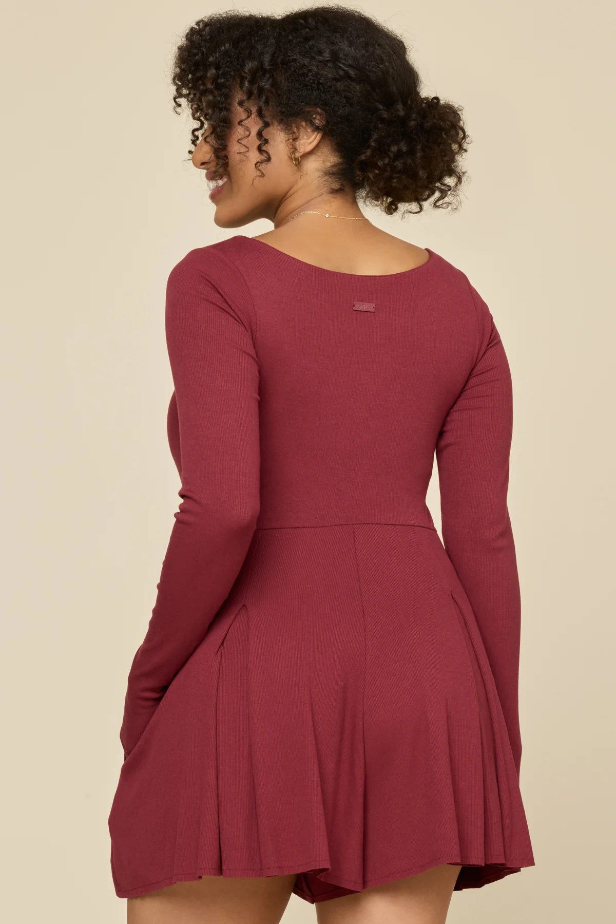 Go with the Flow Long Sleeve Romper - Crimson - Image 5
