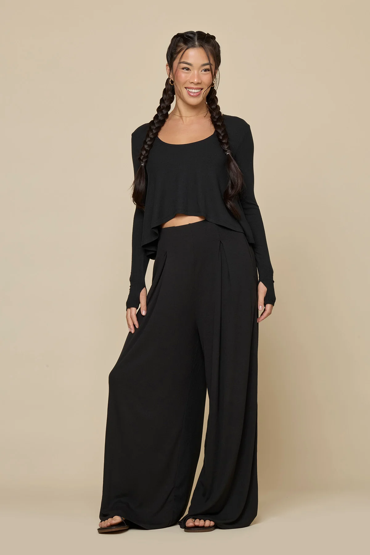 Go with the Flow Wide Leg Pant - Black - Image 8