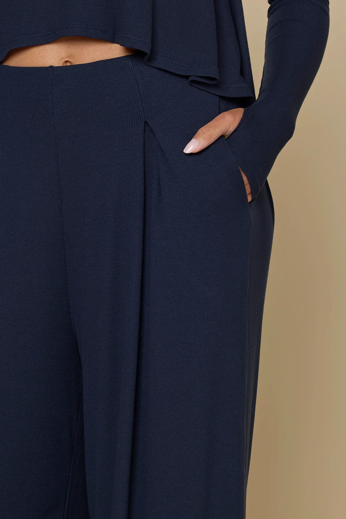 Go with the Flow Wide Leg Pant - Cosmic Navy - Image 4