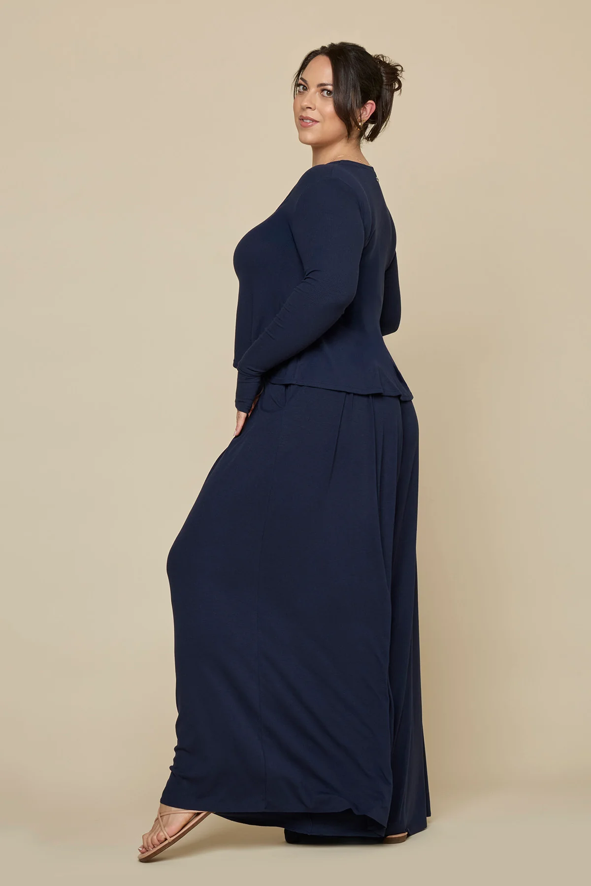 Go with the Flow Wide Leg Pant - Cosmic Navy - Image 6