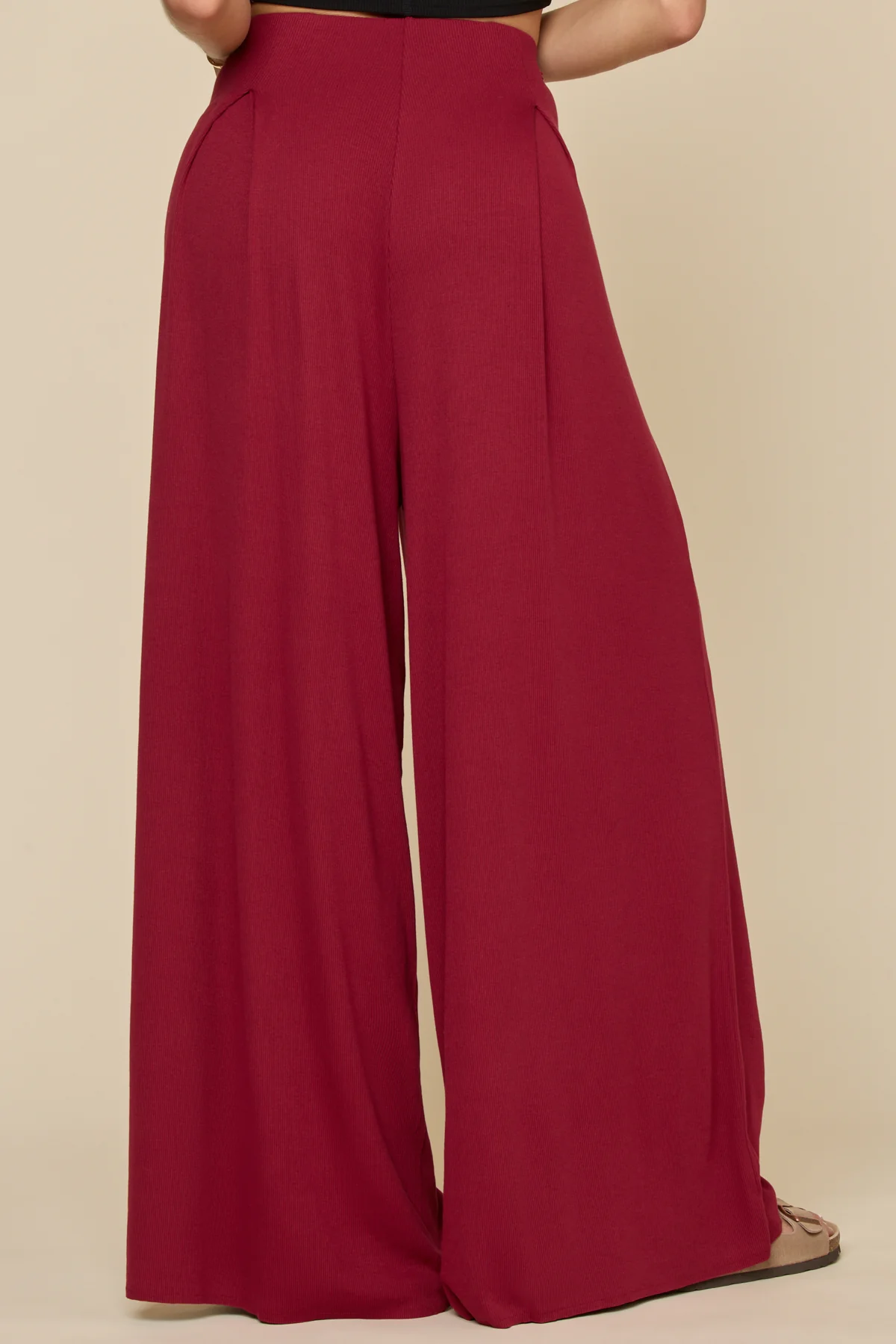 Go with the Flow Wide Leg Pant - Deep Cherry - Image 7
