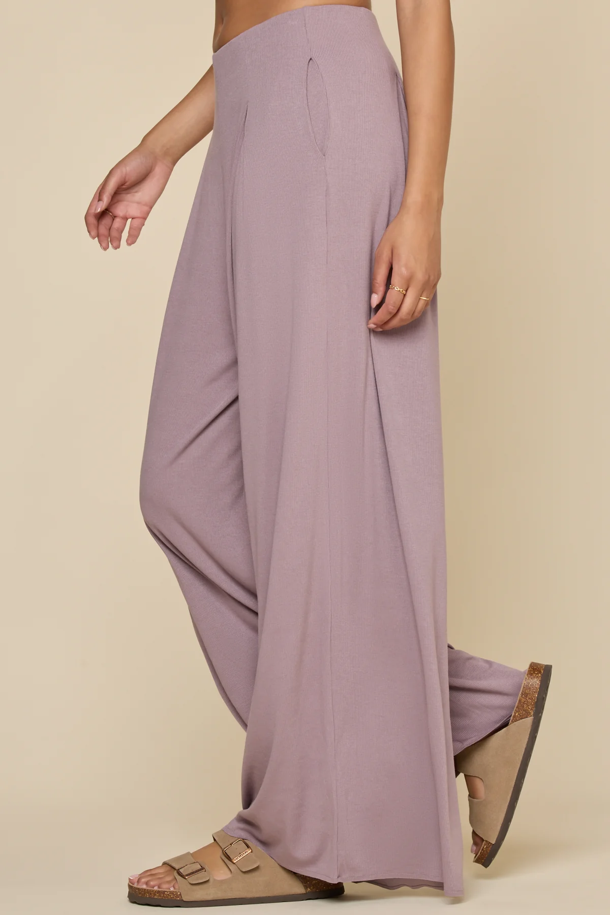 Go with the Flow Wide Leg Pant - Dusty Mauve - Image 4