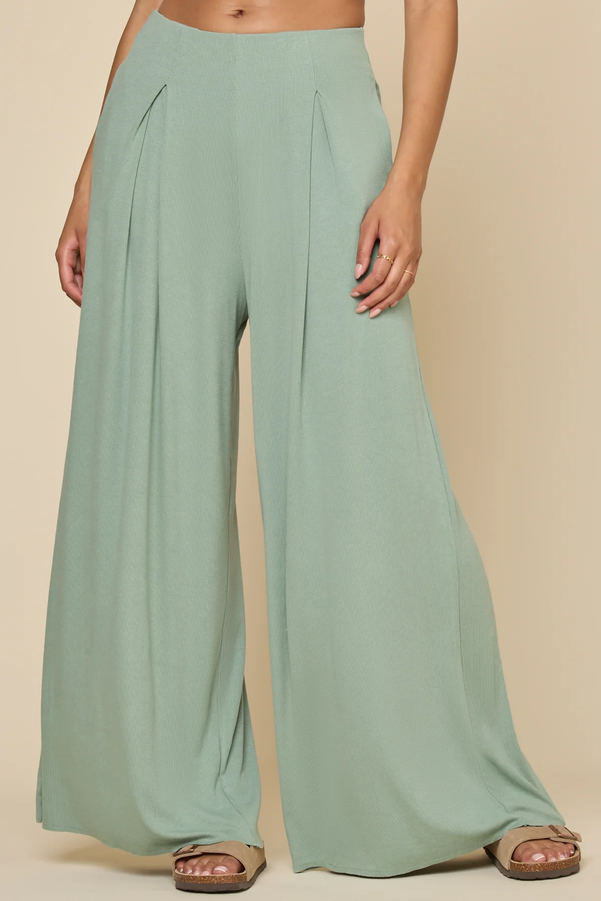 Go with the Flow Wide Leg Pant - Evening Moss - Image 2