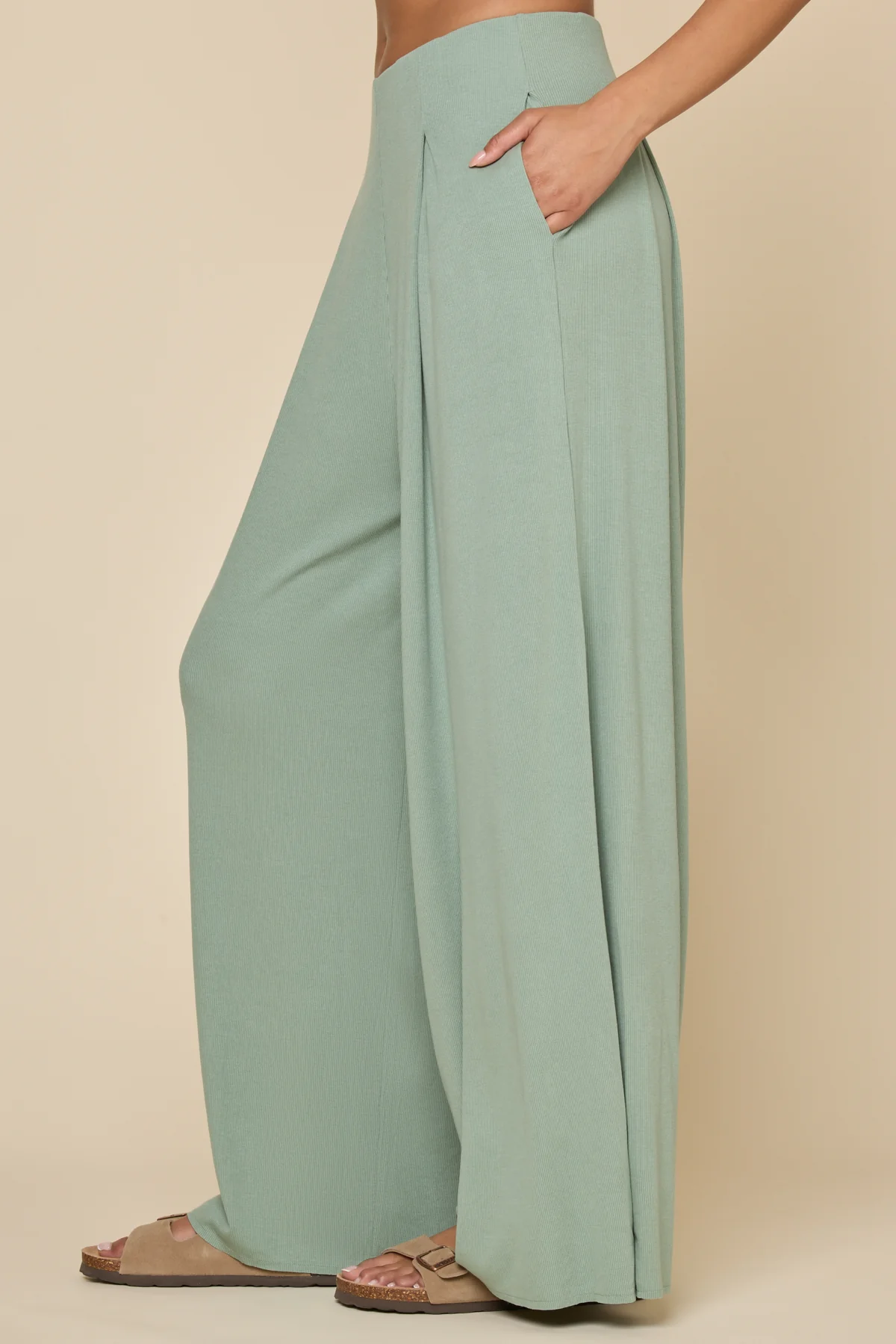 Go with the Flow Wide Leg Pant - Evening Moss - Image 4