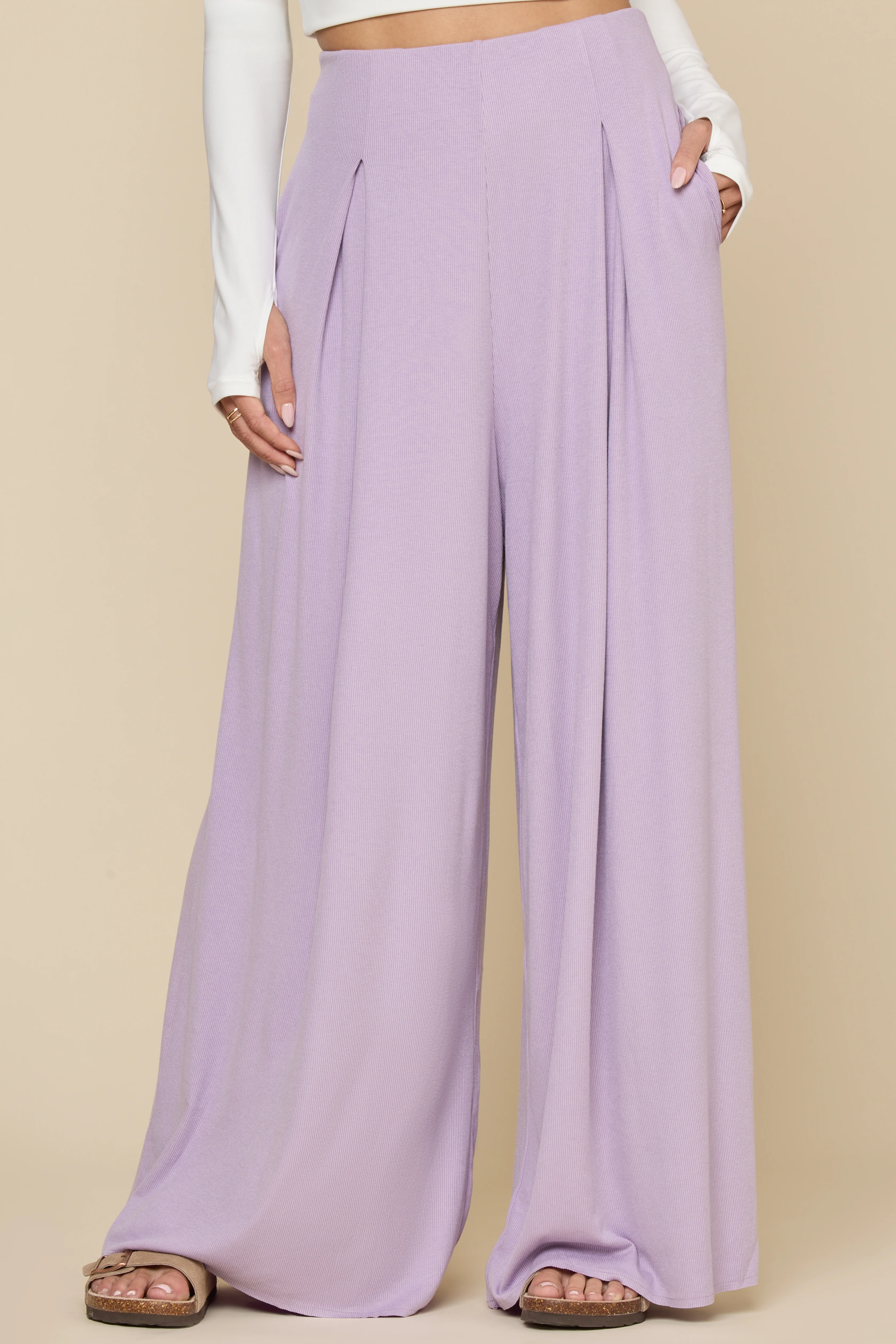Go with the Flow Wide Leg Pant - Lavender Haze - Image 3
